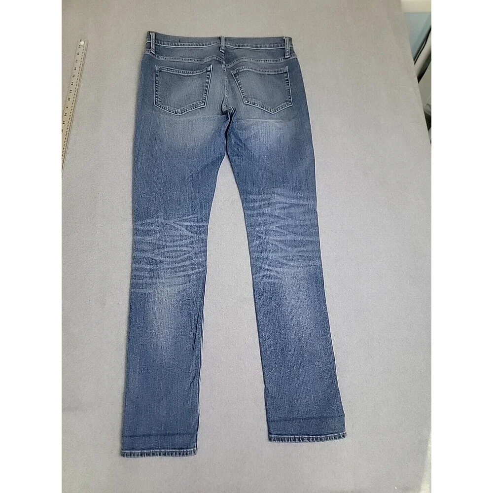 J Crew Outfitters Jeans Mens 33 34x33 Slim Straight Mid Rise Blue Stretch Preppy